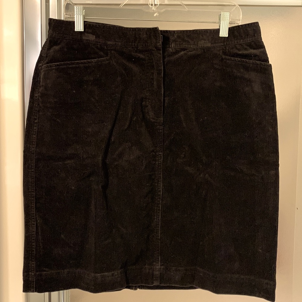 Jones Sport stretch black corduroy midi skirt